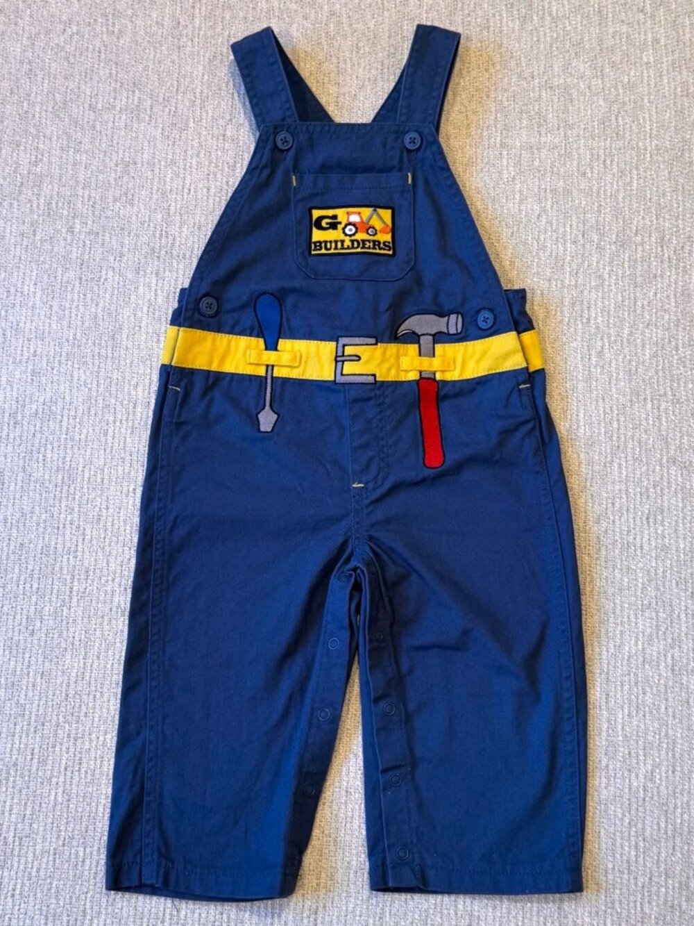 Gymboree Overalls Little Boy Baby 12-18 Months 'Go Builders' Construction Worker